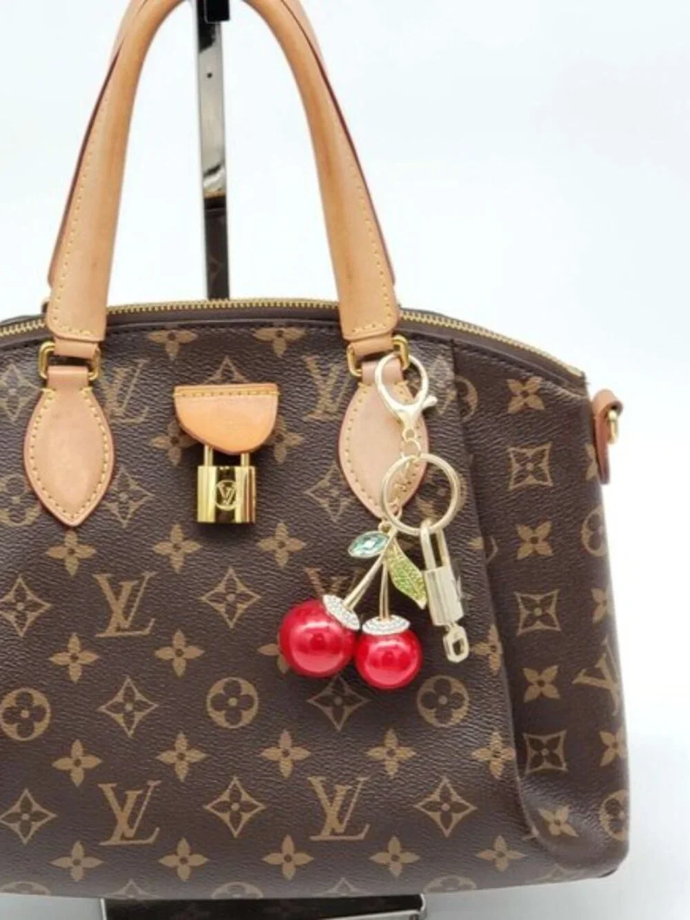 Authentic LV Gold Padlock 🔒 Keychain Cherry Charm for Louis Vuitton Bags